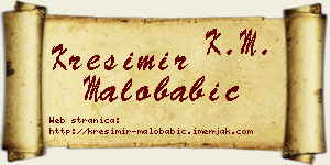 Krešimir Malobabić vizit kartica